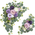 Artificial Wedding Arch Flowers for Wedding Sign, Set of 2 for Wedding Welcome Ceremony Sign, Faux Floral Swags