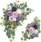 Artificial Wedding Arch Flowers for Wedding Sign, Set of 2 for Wedding Welcome Ceremony Sign, Faux Floral Swags