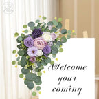 Artificial Wedding Arch Flowers for Wedding Sign, Set of 2 for Wedding Welcome Ceremony Sign, Faux Floral Swags, alternate