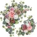 Artificial Wedding Arch Flowers for Wedding Sign, Set of 2 for Welcome Ceremony Sign, Faux Floral Swags, Banquet