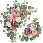 Artificial Wedding Arch Flowers for Wedding Sign, Set of 2 for Welcome Ceremony Sign, Faux Floral Swags, Banquet