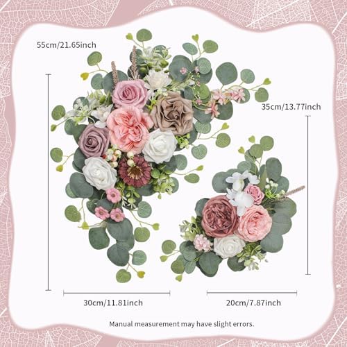Artificial Wedding Arch Flowers for Wedding Sign, Set of 2 for Welcome Ceremony Sign, Faux Floral Swags, Banquet, alternate
