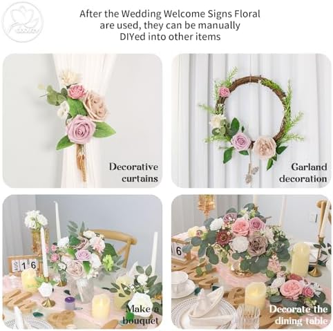 Artificial Wedding Arch Flowers for Wedding Sign, Set of 2 for Welcome Ceremony Sign, Faux Floral Swags, Banquet, alternate
