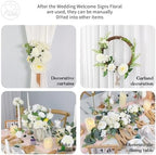 Artificial Wedding Arch Flowers for Wedding Sign, Set of 2 for Welcome Ceremony Sign, Faux Floral Swags, alternate view 6