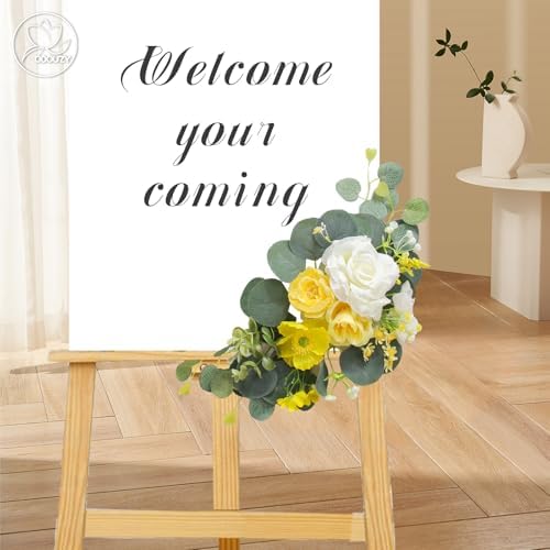 Artificial Wedding Arch Flowers for Wedding Sign, Set of 2 for Welcome Ceremony Sign, Faux Floral Swags, Banquet, alternate