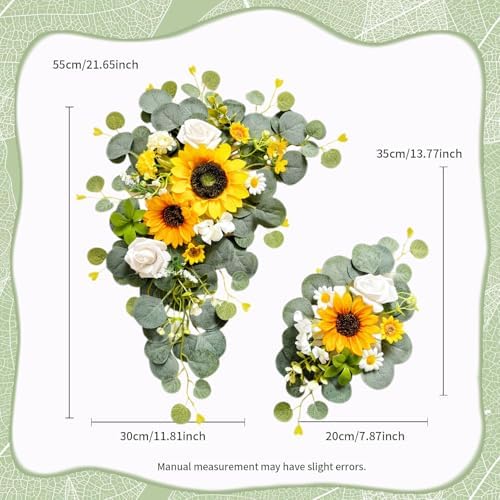 Artificial Wedding Arch Flowers for Wedding Sign, Set of 2 for Welcome Ceremony Sign, Faux Floral Swags, Banquet, alternate
