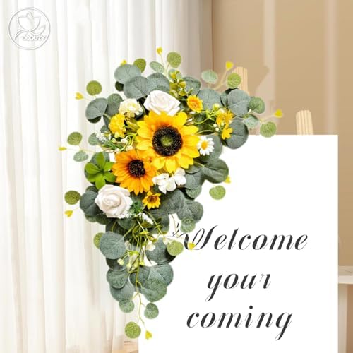 Artificial Wedding Arch Flowers for Wedding Sign, Set of 2 for Welcome Ceremony Sign, Faux Floral Swags, Banquet, alternate