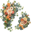 Artificial Wedding Arch Flowers for Wedding Sign, Set of 2 for Welcome Ceremony Sign, Faux Floral Swags, Banquet