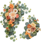 Artificial Wedding Arch Flowers for Wedding Sign, Set of 2 for Welcome Ceremony Sign, Faux Floral Swags, Banquet