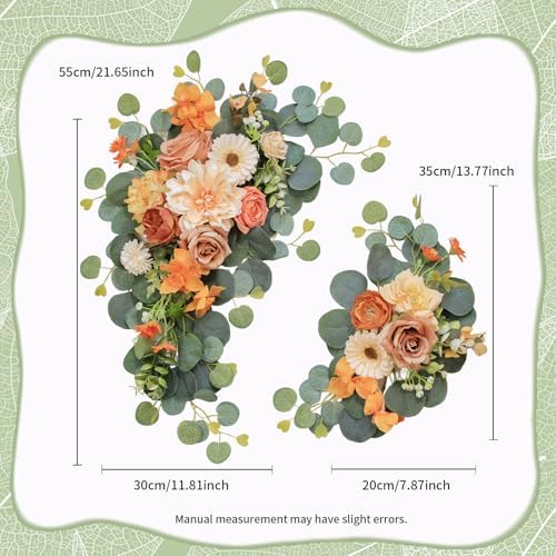 Artificial Wedding Arch Flowers for Wedding Sign, Set of 2 for Welcome Ceremony Sign, Faux Floral Swags, Banquet, alternate