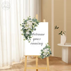 Artificial Wedding Arch Flowers for Wedding Sign, Set of 2 for Welcome Ceremony Sign, Faux Floral Swags, alternate view 2