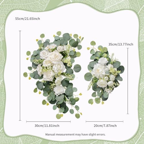 Artificial Wedding Arch Flowers for Wedding Sign, Set of 2 for Welcome Ceremony Sign, Faux Floral Swags, alternate view 3