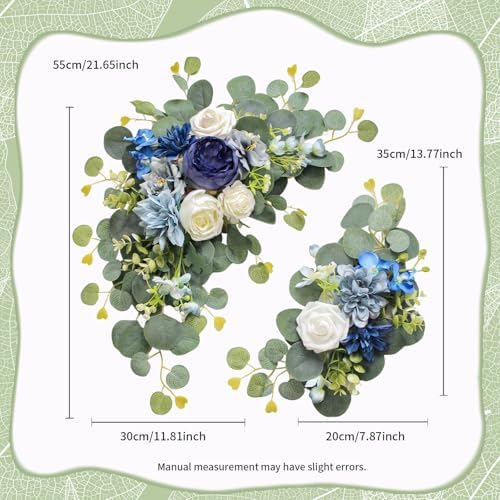 Artificial Wedding Arch Flowers for Wedding Sign, Set of 2 for Welcome Ceremony Sign, Faux Floral Swags, alternate view 3
