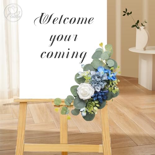 Artificial Wedding Arch Flowers for Wedding Sign, Set of 2 for Welcome Ceremony Sign, Faux Floral Swags, alternate view 5