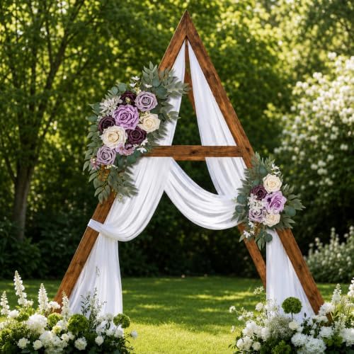 Artificial Wedding Arch Flowers Kit 2 PCS Dust Rose Flowers Silk Peony Floral Swag Welcome Sign for Wedding, alternate view 3
