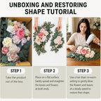 Artificial Wedding Arch Flowers Kit 2 PCS Dust Rose Flowers Silk Peony Floral Swag Welcome Sign for Wedding, alternate view 5