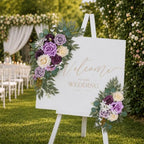 Artificial Wedding Arch Flowers Kit 2 PCS Dust Rose Flowers Silk Peony Floral Swag Welcome Sign for Wedding, alternate view 6