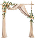 Artificial Wedding Arch Flowers Kit, Apricot & Soft Peach in Or-apricot & Soft Peach