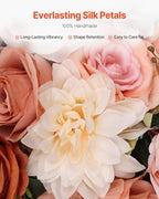Artificial Wedding Arch Flowers Kit, Orange Wedding Arch Flowers with Drapes Kit (Pack of 5) - 2 Pcs Floral, alternate view 4