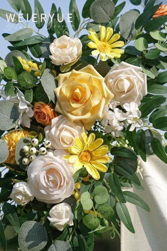 Artificial Wedding Arch Flowers Kit(Pack of 2) for Wedding Arch, Bridal Shower, Ceremony and Reception Backdrop, alternate