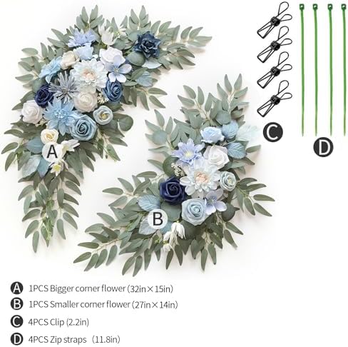 Artificial Wedding Arch Flowers Kit(Pack of 2) for Wedding Arch, Bridal Shower, Ceremony and Reception Backdrop, alternate