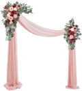 Artificial Wedding Arch Flowers Kit(Pack of 3),2Pcs Artificial Flower Arch Decor,1Pcs Sheer Drape for Wedding