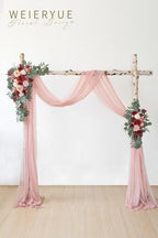 Artificial Wedding Arch Flowers Kit(Pack of 3),2Pcs Artificial Flower Arch Decor,1Pcs Sheer Drape for Wedding, alternate view