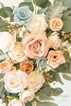 Artificial Wedding Arch Flowers Kit(Pack of 4),2Pcs Artificial Flower Arch Decor, 2Pcs Chiffon Fabric Drapes, alternate view