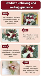 Artificial Wedding Arch Flowers Kit(Pack of 4),2Pcs Artificial Flower Arch Decor, 2Pcs Chiffon Fabric Drapes, alternate view