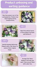 Artificial Wedding Arch Flowers Kit(Pack of 4),2Pcs Artificial Flower Arch Decor, 2Pcs Chiffon Fabric Drapes, alternate view