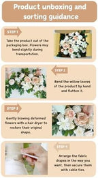 Artificial Wedding Arch Flowers Kit(Pack of 4),2Pcs Artificial Flower Arch Decor, 2Pcs Chiffon Fabric Drapes, alternate view
