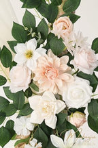 Artificial Wedding Arch Flowers Kit(Pack of 4),2Pcs Artificial Flower Arch Decor, 2Pcs Chiffon Fabric Drapes, alternate view