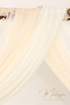 Artificial Wedding Arch Flowers Kit(Pack of 4),2Pcs Artificial Flower Arch Decor, 2Pcs Chiffon Fabric Drapes, alternate view