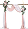 Artificial Wedding Arch Flowers Kit, Pink Wedding Arch Flowers with Drapes Kit- 2 Pcs Floral Arrangement, 2 Pcs