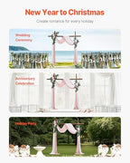 Artificial Wedding Arch Flowers Kit, Pink Wedding Arch Flowers with Drapes Kit- 2 Pcs Floral Arrangement, 2 Pcs, alternate