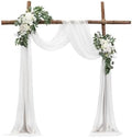 Artificial Wedding Arch Flowers Kit, White Wedding Arch Flowers with Drapes Kit (Pack of 3) - 2 Pcs Floral