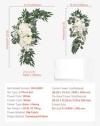 Artificial Wedding Arch Flowers Kit, White Wedding Arch Flowers with Drapes Kit (Pack of 3) - 2 Pcs Floral, alternate view 7