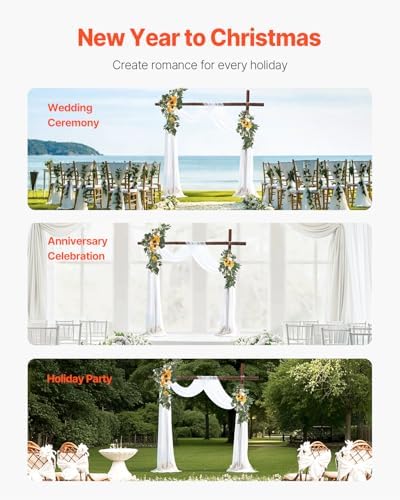 Artificial Wedding Arch Flowers Kit, Yellow Wedding Arch Flowers with Drapes Kit (Pack of 3) - 2 Pcs Floral, alternate view 6