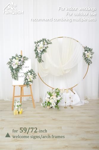 Artificial Wedding Arch Flowers Set of 2, Faux Floral Swag for Wedding Welcome Sign, Ceremony and Reception, alternate view 5