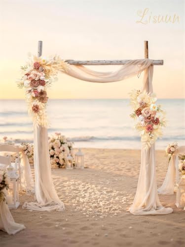 Artificial Wedding Arch Flowers with Chiffon Runner, Pack of 3, alternate view 2