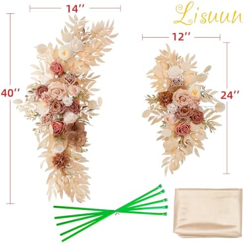 Artificial Wedding Arch Flowers with Chiffon Runner, Pack of 3, alternate view 3