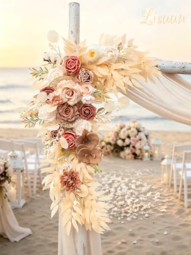 Artificial Wedding Arch Flowers with Chiffon Runner, Pack of 3, alternate view 4