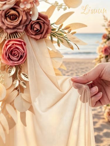 Artificial Wedding Arch Flowers with Chiffon Runner, Pack of 3, alternate view 7