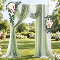 Artificial Wedding Arch Flowers with Drapes Kit-Pack of 5, Green in Green