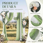 Artificial Wedding Arch Flowers with Drapes Kit-Pack of 5, Green in Green, alternate view 3