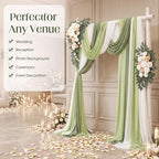 Artificial Wedding Arch Flowers with Drapes Kit-Pack of 5, Green in Green, alternate view 5