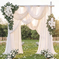 Artificial Wedding Arch Flowers with Drapes Kit-Pack of 5, White in White