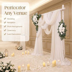 Artificial Wedding Arch Flowers with Drapes Kit-Pack of 5, White in White, alternate view 5