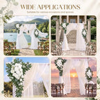 Artificial Wedding Arch Flowers with Drapes Kit-Pack of 5, White in White, alternate view 6