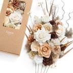 Artificial Wedding Fall Flowers Deluxe Combo, Beige & Brown in Beg-sand Beige & Walnut Brown